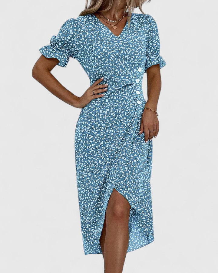 Kataryna floral wrap dress, view 8
