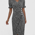 Kataryna floral wrap dress in Black, view 10