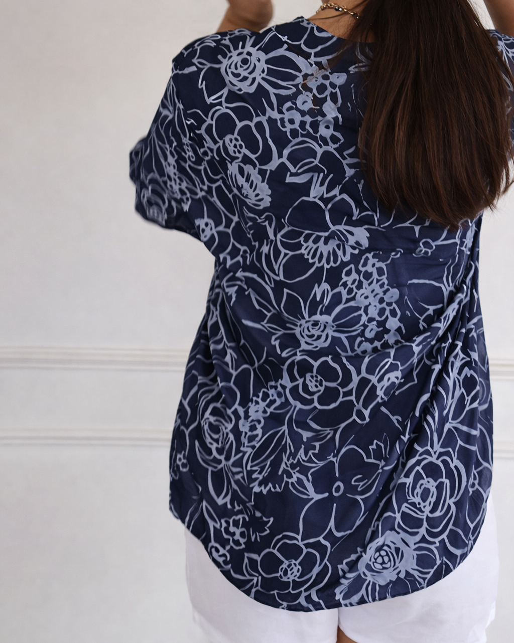 Willow floral blouse with pocket, view 4