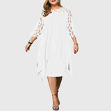 Juliana lace sleeve dress in White, view 9