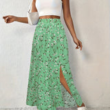 Paige floral print maxi skirt in Mint Floral, view 3