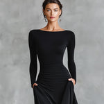 Rubi elegant black maxi dress, view 4