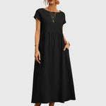 Giselle casual pocket dress in Black, view 3