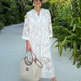 Luana white lace summer dress, view 5