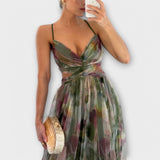 Annai floral mesh maxi dress, view 7