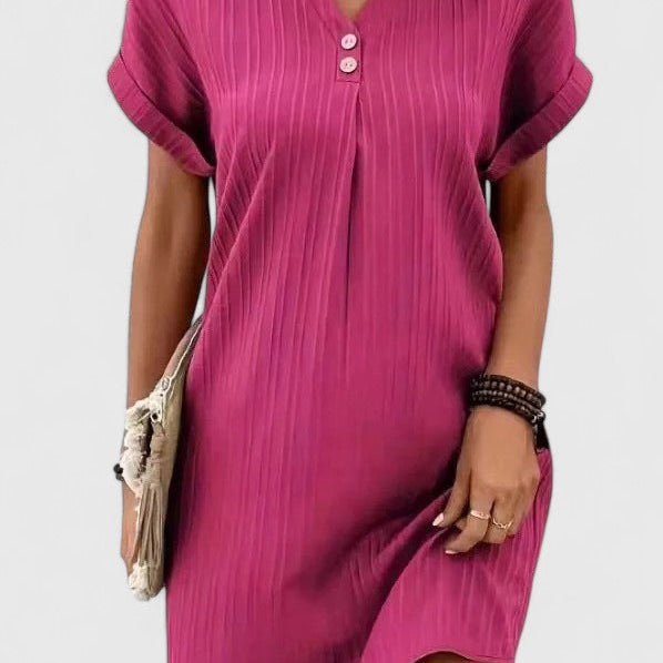 Massie draped dress in Pink, view 3