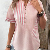 Lila soft striped blouse, view 3