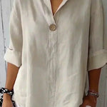 Zamma relaxed top in Beige, front view