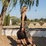 Yalina boho print maxi skirt with fringes, view 7