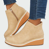 Olive | Leather Platform Orthopaedic Ankle Boots