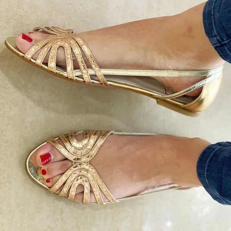 Saoirse flat sandal in Gold, view 2