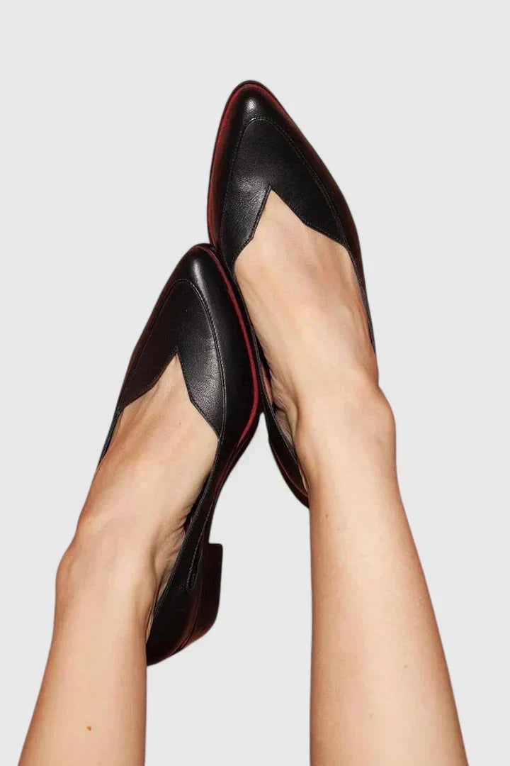 Jorlynn Black Pointed Low Heel Sandals, front view
