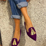 Portia plum tassel flats, view 3