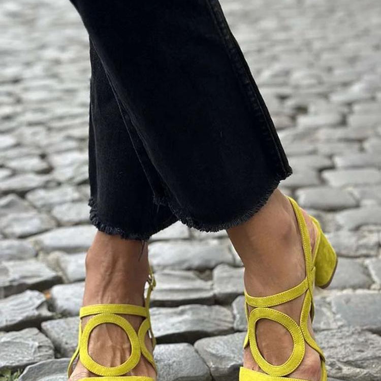 Talia woven sandal in Yellow, view 2