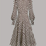 Zara diamond print belted dress, view 6