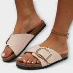 Avelina Double Strap Comfort Sandals in Beige, view 10