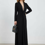 Kara deep V-neck maxi dress, view 3