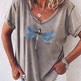 Estelle V-neck tee in Grey, view 2