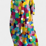 Isalinde V-neck dress in Rainbow Mosaic, view 5