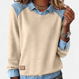 Mia casual long sleeve blouse in Khaki, view 12