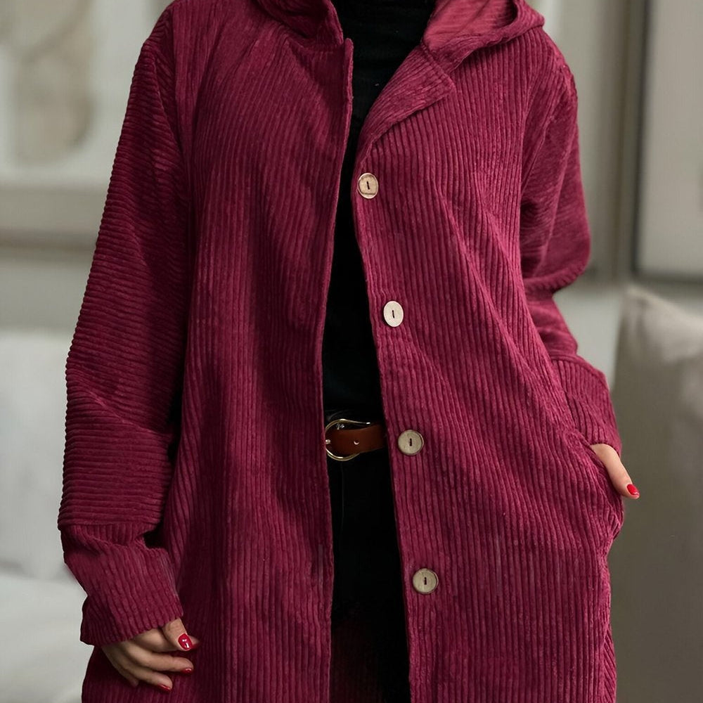 Cordelia | Corduroy Hooded Cardigan