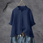 Mira refined chic top in Blue, view 3