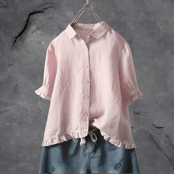 Mira refined chic top in Pink, view 4