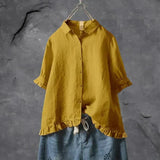 Mira refined chic top in Yellow, view 2