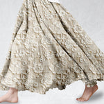 Caliane floral lace print maxi skirt in Khaki, front view