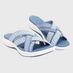Jade Crossover Orthopaedic Slides in Blue, view 7