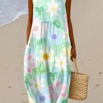 Celia Pastel Floral Midi Dress, front view