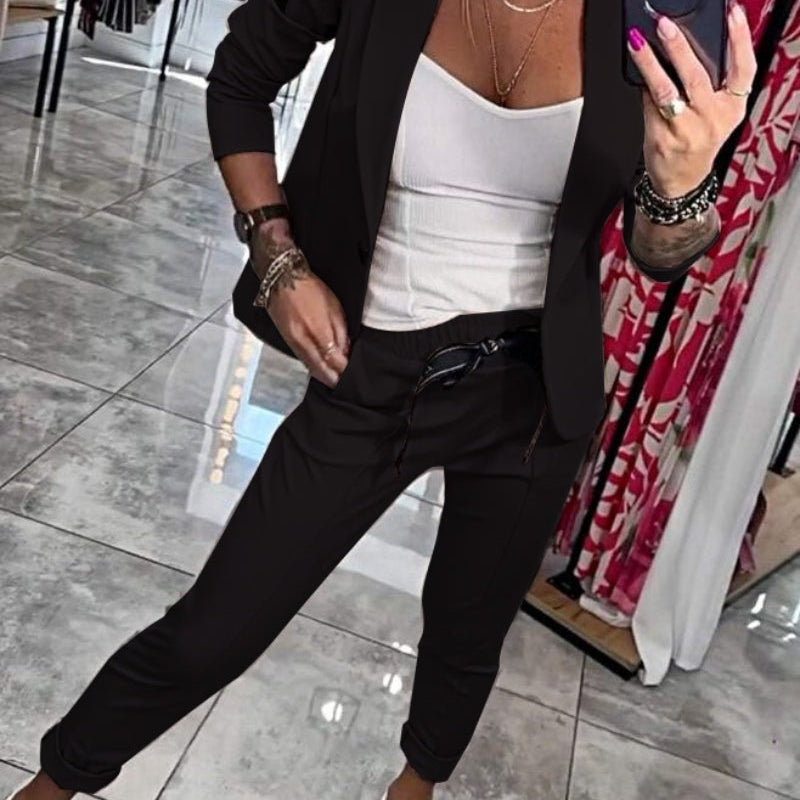 Malou jacket and trouser two-piece set in Black, view 5