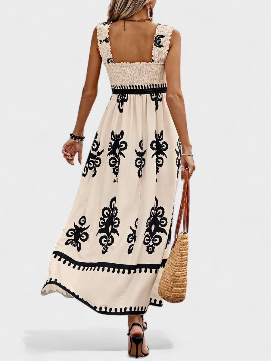 Liora smocked bodice maxi dress, view 8