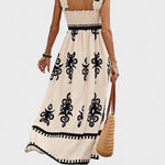 Liora smocked bodice maxi dress, view 8