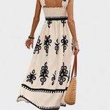 Liora smocked bodice maxi dress, view 8