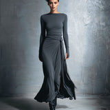 Gabriella side knot long dress, view 8