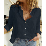 Sophie classic printed blouse in Navy, view 7