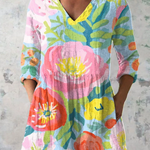 Helene watercolour floral blouse in Multicolour, front view