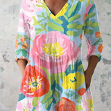 Helene watercolour floral blouse in Multicolour, front view
