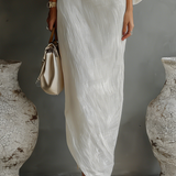 Off shoulder linen maxi dress, view 6