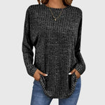 Isabelle elegant top in Black, front view