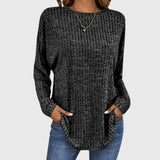 Isabelle elegant top in Black, front view