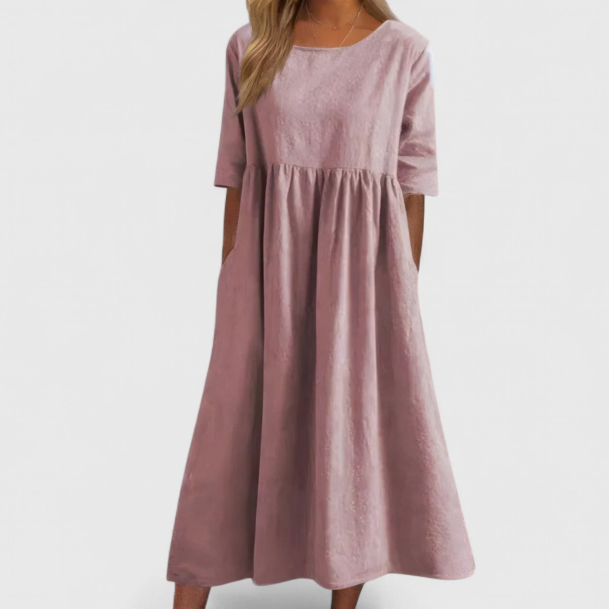 Cindy Cotton Midi Dress in Pink, view 8