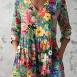 Nora bright floral blouse in Multicolour, front view