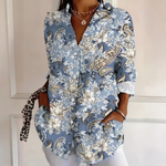 Brandy blue floral blouse in Multicolour, front view