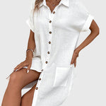 Caroline Button Front Shirt Dress, view 8