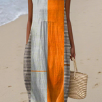 Vivienne colour block midi dress, front view
