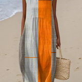 May colourblock midi dress in Multicolour, front view