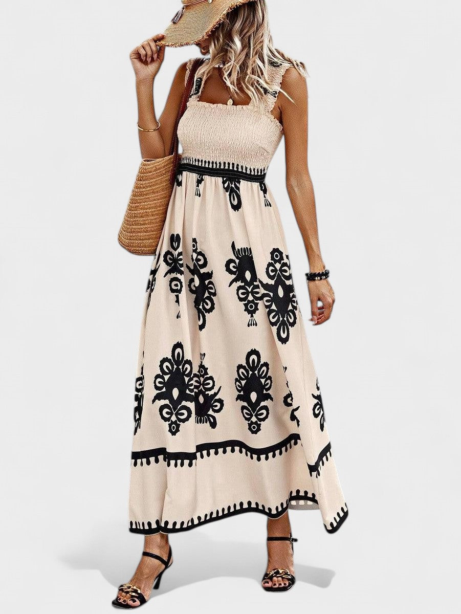 Liora smocked bodice maxi dress, view 7