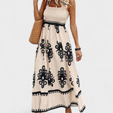 Liora smocked bodice maxi dress, view 7